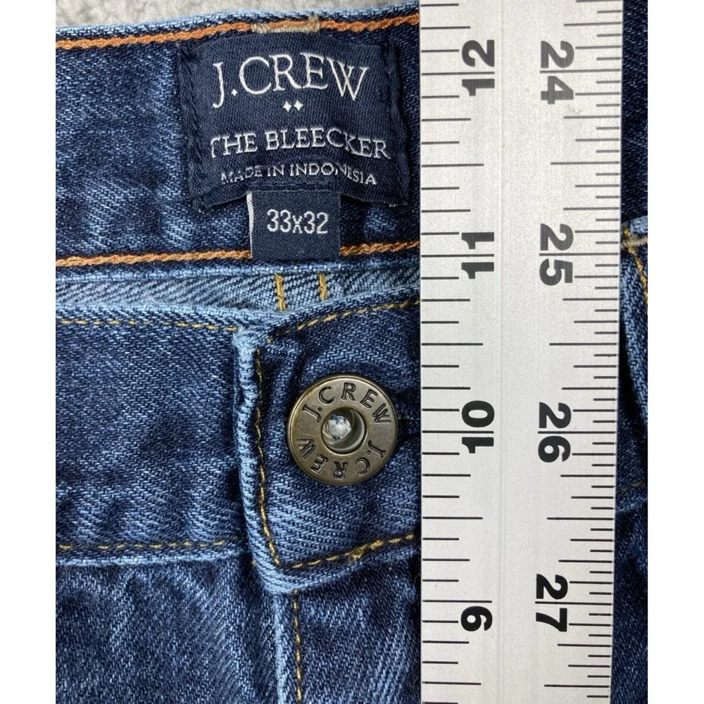 J Crew Jeans Mens 33x32‎ (32x30) Blue The Bleecker Straight Medium Wash Denim
